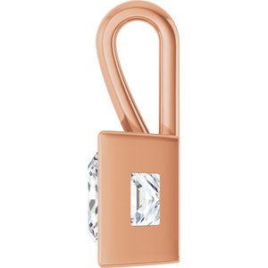 14K Rose Gold 8x8 mm Square Charm/Pendant Mounting – image 5