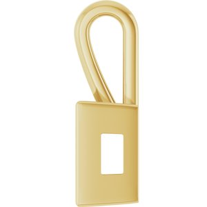14K Yellow Gold 8x8 mm Square Charm/Pendant Mounting – image 6
