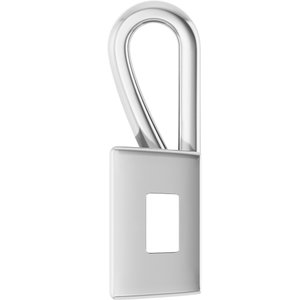 18K White Gold 8x8 mm Square Charm/Pendant Mounting – image 6