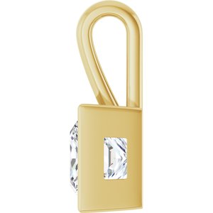 14K Yellow Gold 8x8 mm Square Charm/Pendant Mounting – image 5