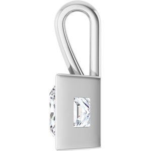 10K White Gold 8x8 mm Square Charm/Pendant Mounting – image 5