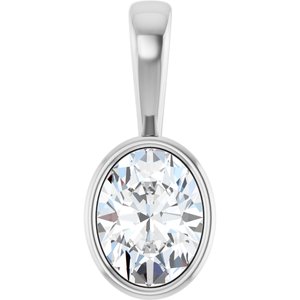 18K Palladium White Gold 8.5x6.5 mm Oval Charm/Pendant Mounting