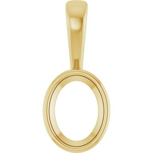14K Yellow Gold 8.5x6.5 mm Oval Charm/Pendant Mounting – image 2