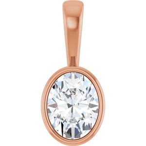 18K Rose Gold 8.5x6.5 mm Oval Charm/Pendant Mounting