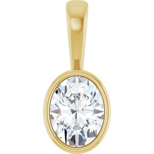 14K Yellow Gold 8.5x6.5 mm Oval Charm/Pendant Mounting