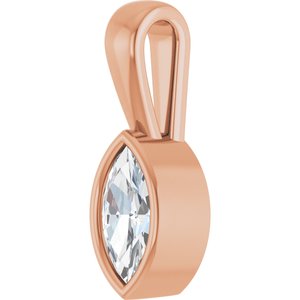 18K Rose Gold 7x3.5 mm Marquise Charm/Pendant Mounting – image 3