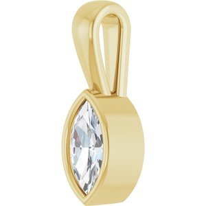 14K Yellow Gold 7x3.5 mm Marquise Charm/Pendant Mounting – image 3