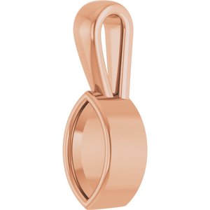 14K Rose Gold 7x3.5 mm Marquise Charm/Pendant Mounting – image 4
