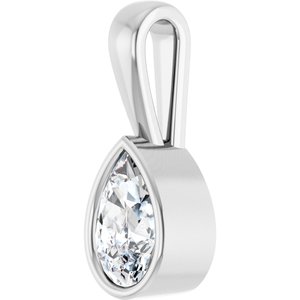 10K X1 White Gold 8x5 mm Pear Charm/Pendant Mounting – image 3