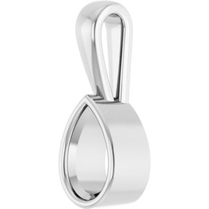 10K X1 White Gold 8x5 mm Pear Charm/Pendant Mounting – image 4