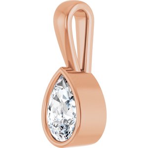 18K Rose Gold 8x5 mm Pear Charm/Pendant Mounting – image 3
