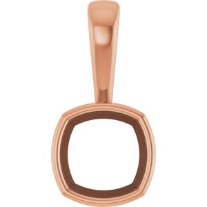 10K Rose Gold 7.5x7.5 mm Cushion Charm/Pendant Mounting – image 2