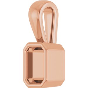 14K Rose Gold 4.5x3 mm Emerald Charm/Pendant Mounting – image 4