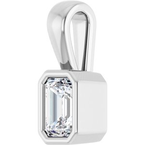 Platinum 4.5x3 mm Emerald Charm/Pendant Mounting – image 3