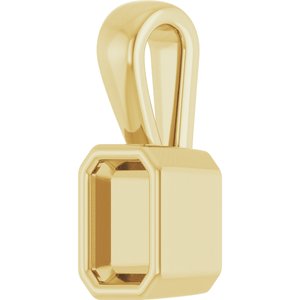 18K Yellow Gold 4.5x3 mm Emerald Charm/Pendant Mounting – image 4