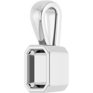 Sterling Silver 4.5x3 mm Emerald Charm/Pendant Mounting – image 4