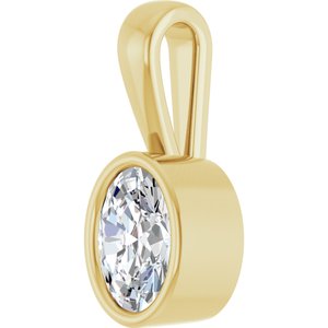 14K Yellow Gold 7x5 mm Oval Charm/Pendant Mounting – image 3