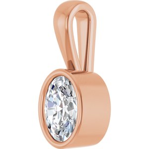 18K Rose Gold 7x5 mm Oval Charm/Pendant Mounting – image 3