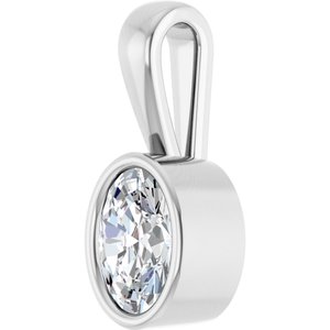 14K X1 White Gold 7x5 mm Oval Charm/Pendant Mounting – image 3