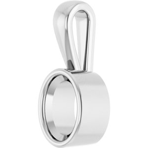 14K White Gold 7x5 mm Oval Charm/Pendant Mounting – image 4