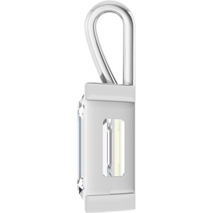 18K Palladium White Gold 18x13 mm Emerald Charm/Pendant Mounting – image 5