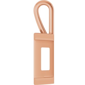 14K Rose Gold 18x13 mm Emerald Charm/Pendant Mounting – image 6