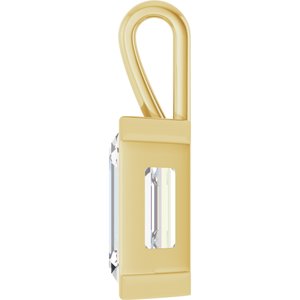 18K Yellow Gold 18x13 mm Emerald Charm/Pendant Mounting – image 5