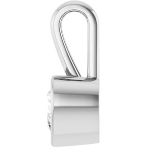 18K Palladium White Gold 6x6 mm Heart Charm/Pendant Mounting – image 5