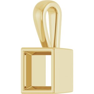 18K Yellow Gold 6.5x6.5 mm Square Charm/Pendant Mounting – image 4