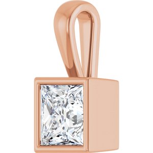 10K Rose Gold 6.5x6.5 mm Square Charm/Pendant Mounting – image 3