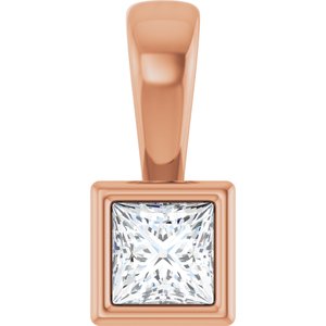 14K Rose Gold 3x3 mm Square Charm/Pendant Mounting