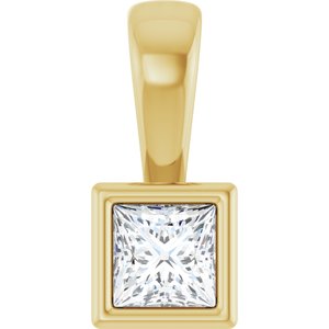 10K Yellow Gold 3x3 mm Square Charm/Pendant Mounting