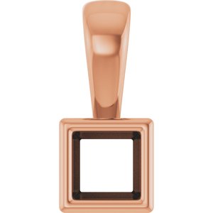 10K Rose Gold 3x3 mm Square Charm/Pendant Mounting – image 2