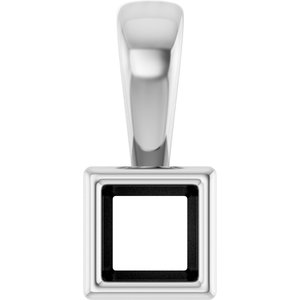 10K White Gold 3x3 mm Square Charm/Pendant Mounting – image 2