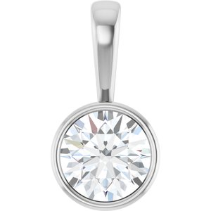 10K White Gold 9 mm Round Charm/Pendant Mounting