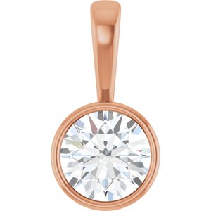 10K Rose Gold 9 mm Round Charm/Pendant Mounting
