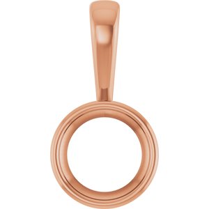 14K Rose Gold 9 mm Round Charm/Pendant Mounting – image 2