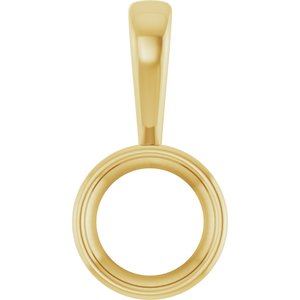 10K Yellow Gold 9 mm Round Charm/Pendant Mounting – image 2