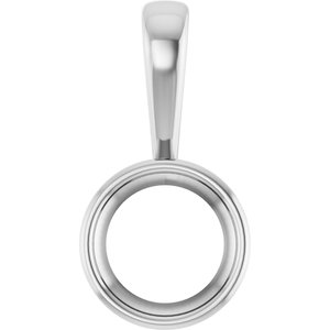 18K White Gold 9 mm Round Charm/Pendant Mounting – image 2