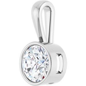 18K White Gold 9 mm Round Charm/Pendant Mounting – image 3