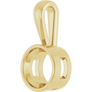 10K Yellow Gold 9 mm Round Charm/Pendant Mounting – image 4