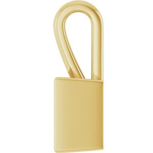 18K Yellow Gold 6.5x6.5 mm Square Charm/Pendant Mounting – image 6