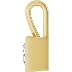 14K Yellow Gold 6.5x6.5 mm Square Charm/Pendant Mounting – image 5