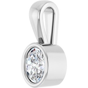 14K X1 White Gold 4.5x3.5 mm Oval Charm/Pendant Mounting – image 3