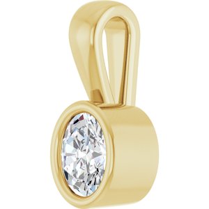 18K Yellow Gold 4.5x3.5 mm Oval Charm/Pendant Mounting – image 3