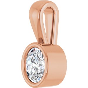 14K Rose Gold 4.5x3.5 mm Oval Charm/Pendant Mounting – image 3