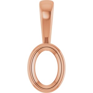 10K Rose Gold 7x5 mm Oval Charm/Pendant Mounting – image 2
