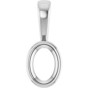 18K White Gold 7x5 mm Oval Charm/Pendant Mounting – image 2