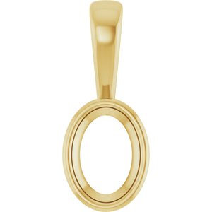14K Yellow Gold 7x5 mm Oval Charm/Pendant Mounting – image 2