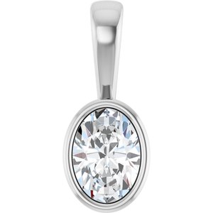 18K Palladium White Gold 7x5 mm Oval Charm/Pendant Mounting